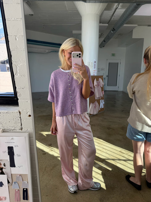Char Cardi // Lilac Pointelle