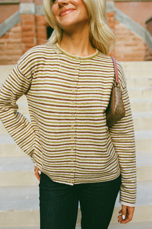September Cardigan // Honey Stripe