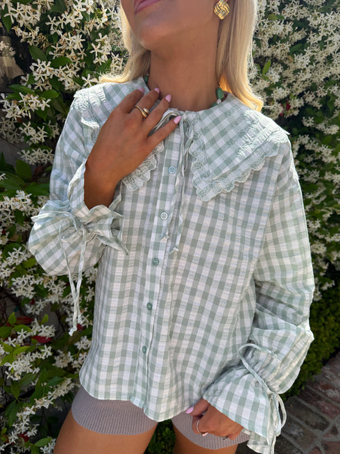 Honey Honey Top // Sea Gingham