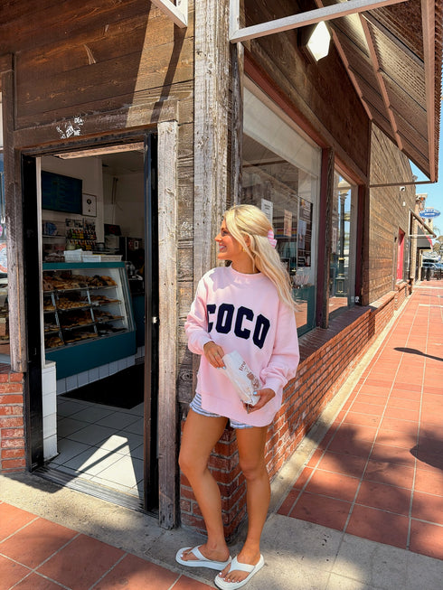 Coco Girl Mockneck // Navy Pink