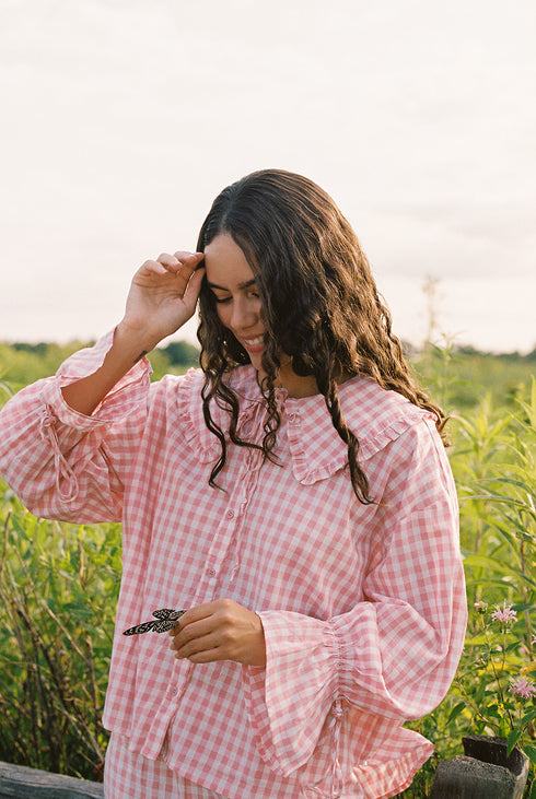 Bea Gingham Top // Peony