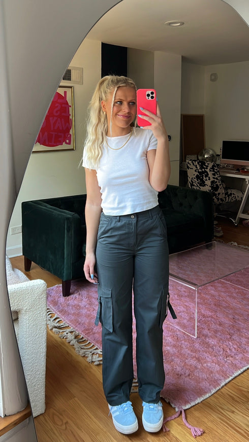 The Izzie Cargo Pant // Dark Grey