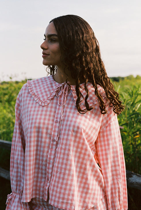 Bea Gingham Top // Peony