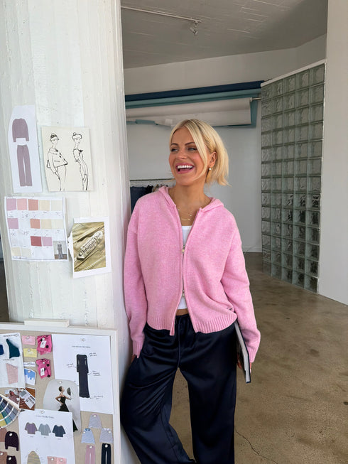 Coco Signature Zip-Up // Swirl Pink