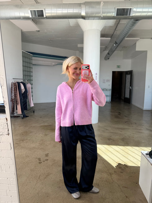 Coco Signature Zip-Up // Swirl Pink