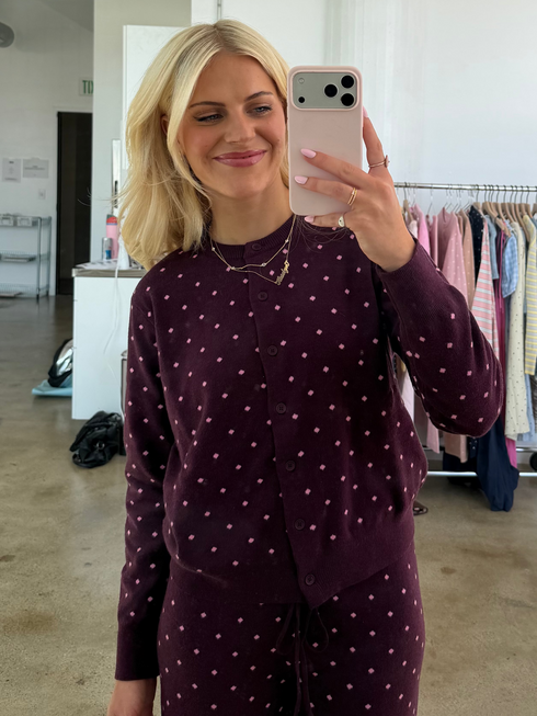 Kit Dottie Cardigan // Merlot