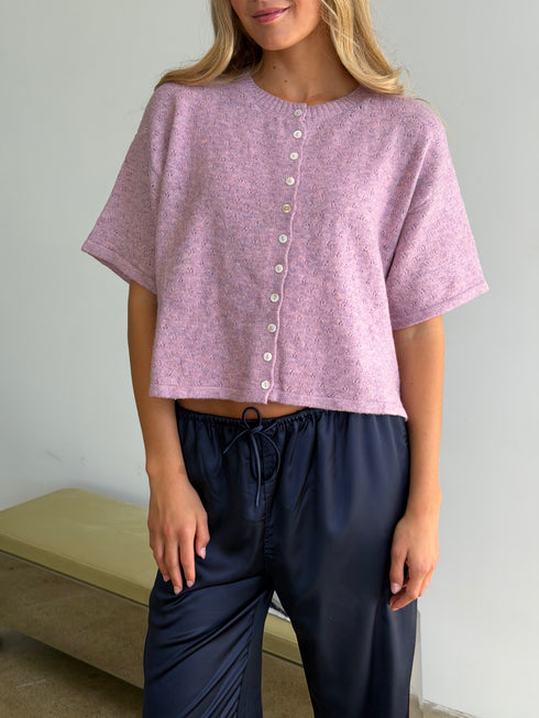 Char Cardi // Lilac Pointelle
