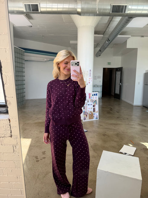 Kit Dottie Cardigan // Merlot