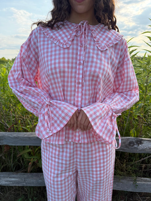 Bea Gingham Top // Peony