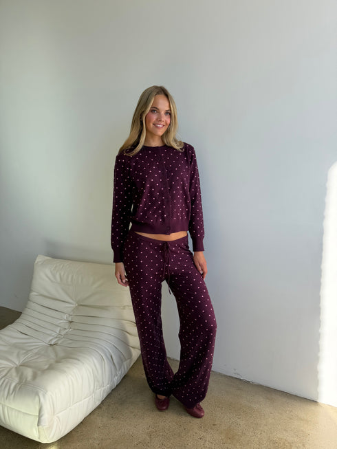 Kit Dottie Cardigan // Merlot