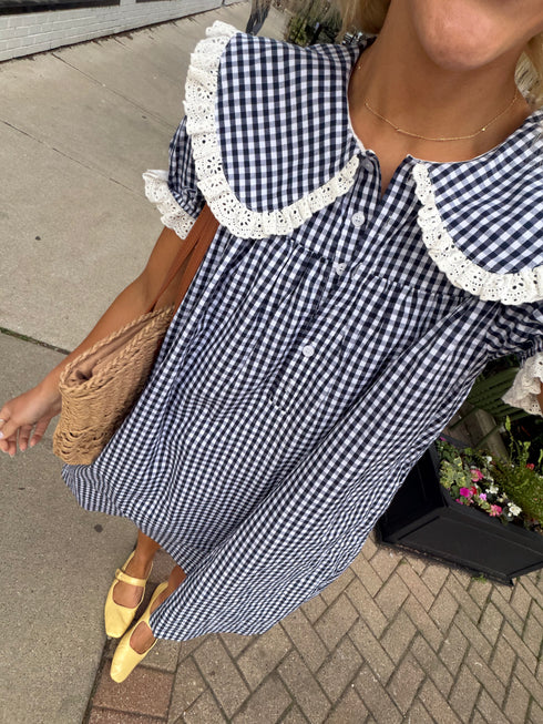 Cottage Dress // Navy Gingham