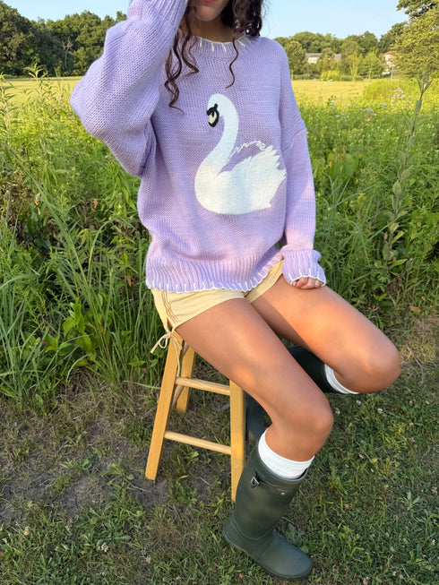 Heirloom Swan Knit // Lilac