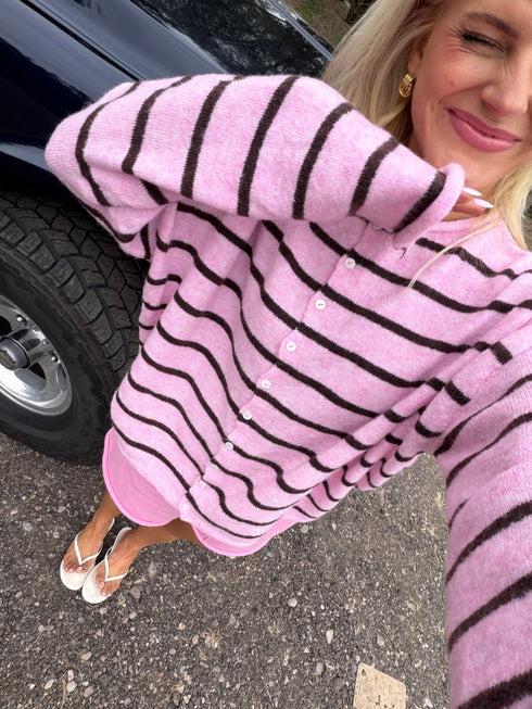 Coco Cutie Cardigan // Strawberry Stripe
