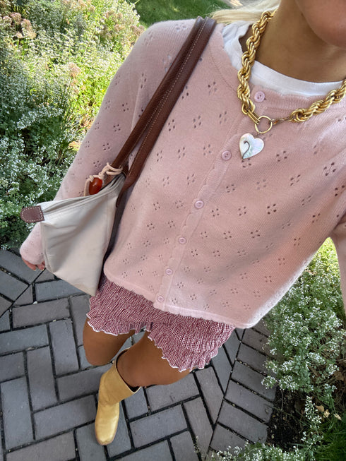 Clara Pointelle Cardigan // Blush *RESTOCKED*