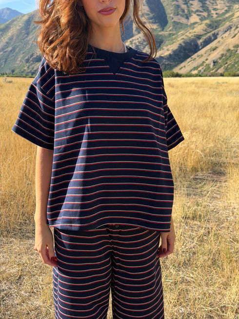 Upstate Striped Tee // Navy
