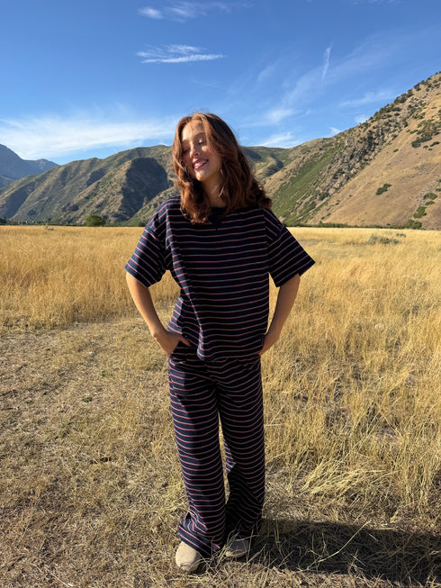 Upstate Striped Pant // Navy
