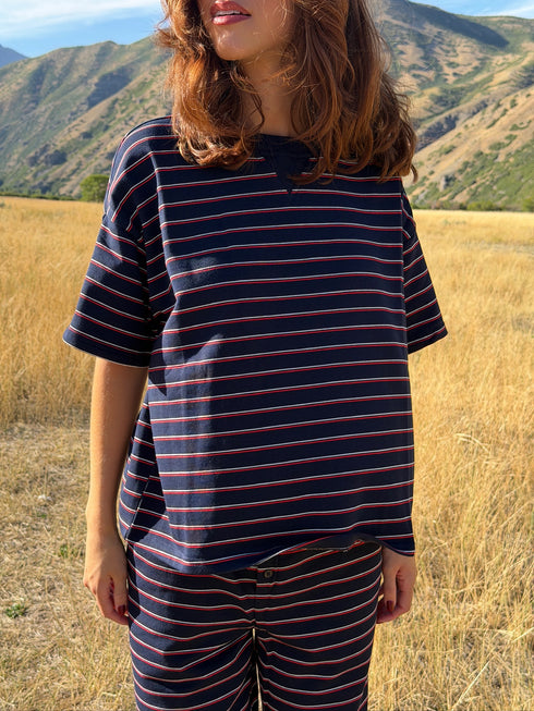 Upstate Striped Tee // Navy