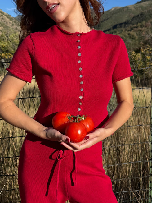 Heirloom Knit Top // Apple