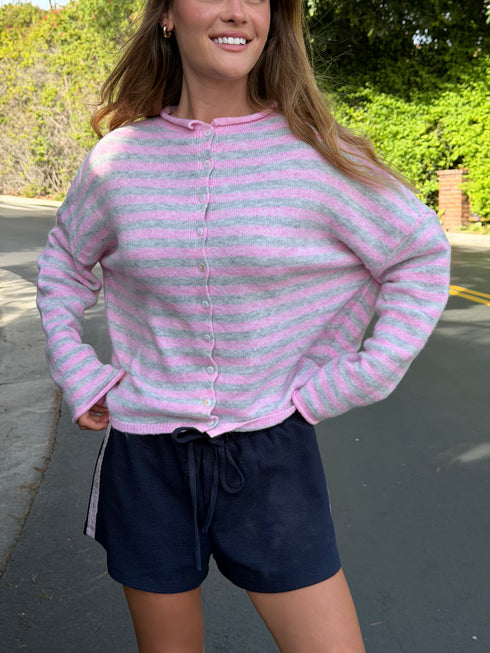 Coco Cutie Cardigan // Swirl Stripe