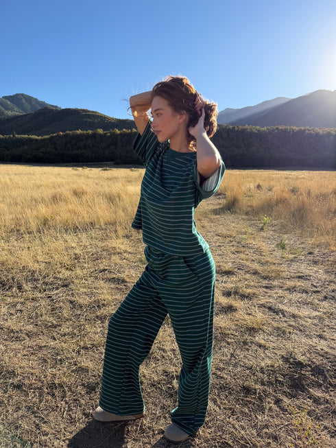 Upstate Striped Pant // Forest