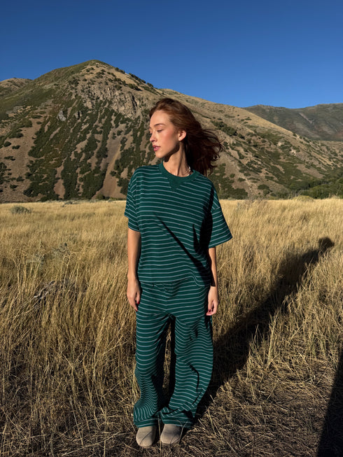 Upstate Striped Pant // Forest