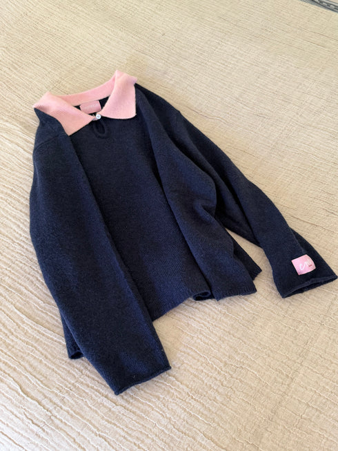 Classic Cutie Polo // Navy Pink