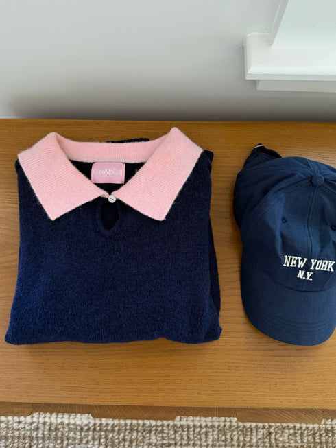 Classic Cutie Polo // Navy Pink