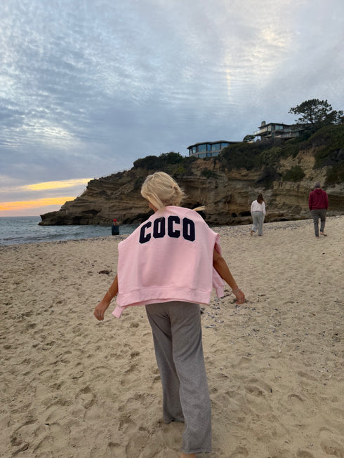 Coco Girl Mockneck // Navy Pink