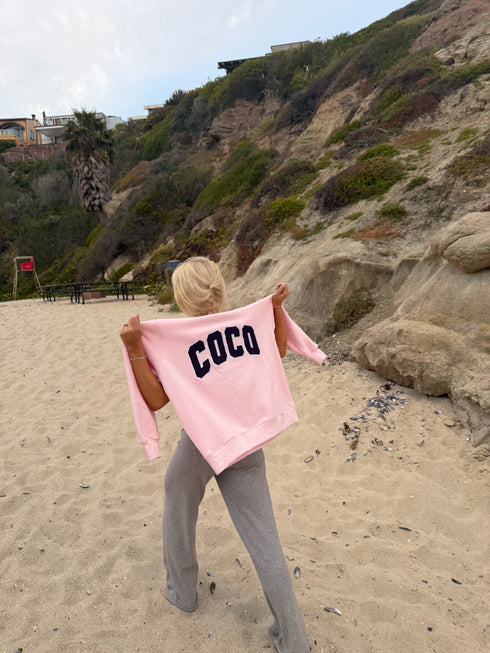 Coco Girl Mockneck // Navy Pink
