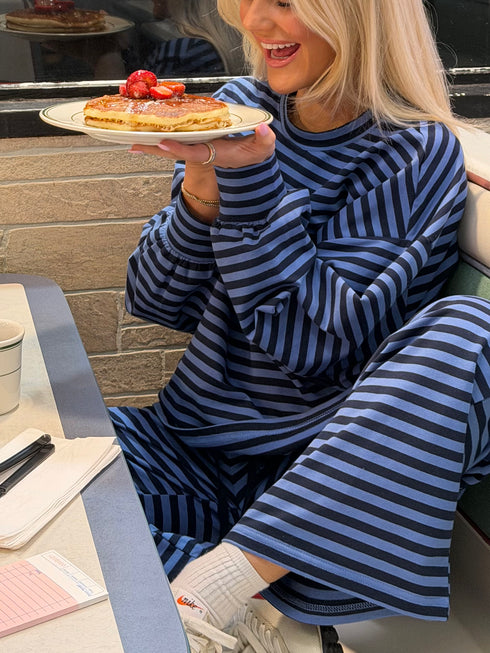 Breakfast Club Pullover // Midnight Stripe