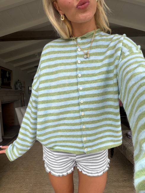Coco Cutie Cardigan // Palm Stripe