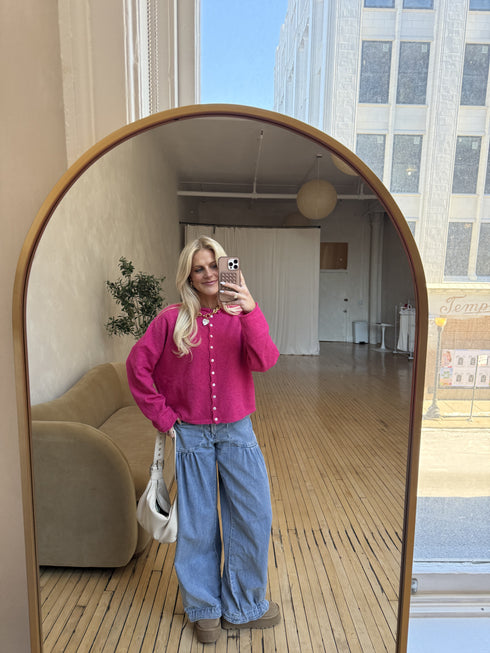 Coco Cutie Cardigan // Fuschia