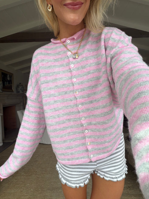 Coco Cutie Cardigan // Swirl Stripe