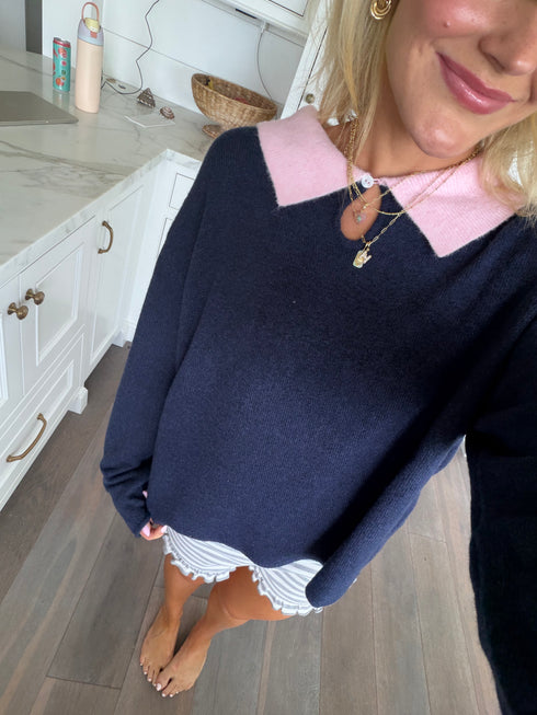 Classic Cutie Polo // Navy Pink
