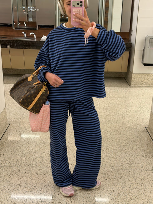 Breakfast Club Pullover // Midnight Stripe