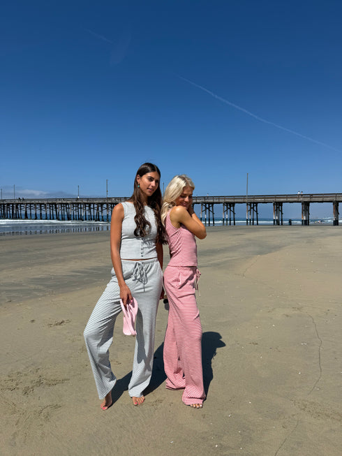 Breezy Stripes Pant // Strawberry
