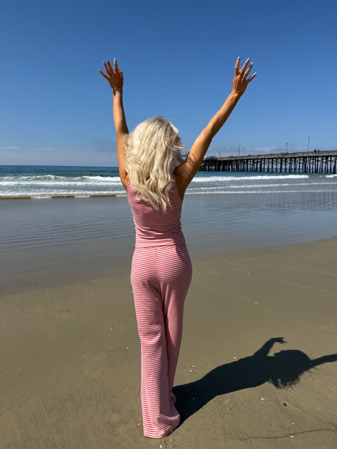 Breezy Stripes Pant // Strawberry