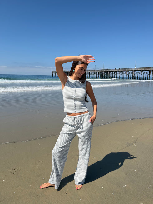 Breezy Stripes Pant // Cloud
