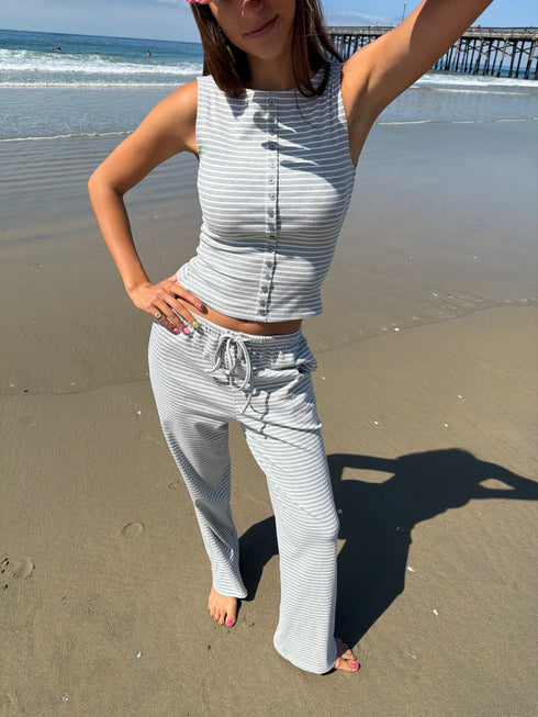 Breezy Stripes Pant // Cloud