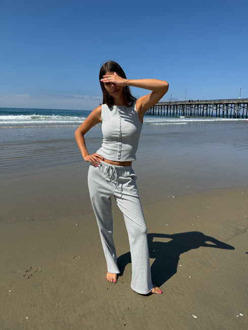 Breezy Stripes Pant // Cloud