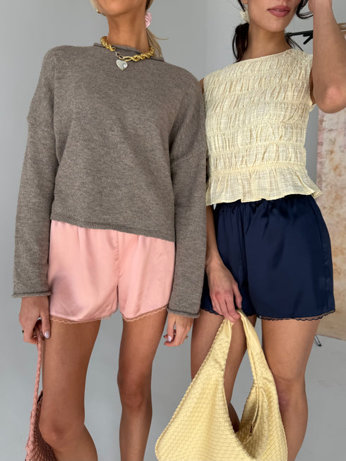 Goldie Satin Shorts // Pink