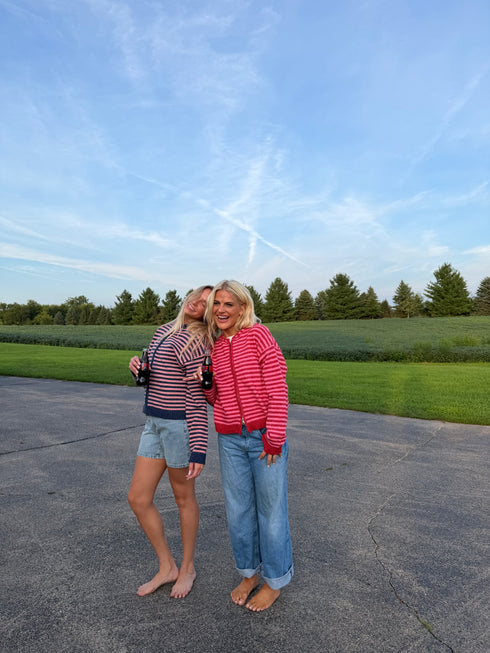 Club Cutie Zip-Up // Denim-Pink