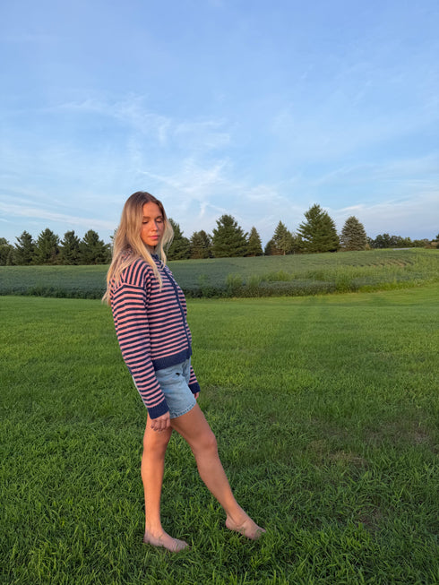 Club Cutie Zip-Up // Denim-Pink