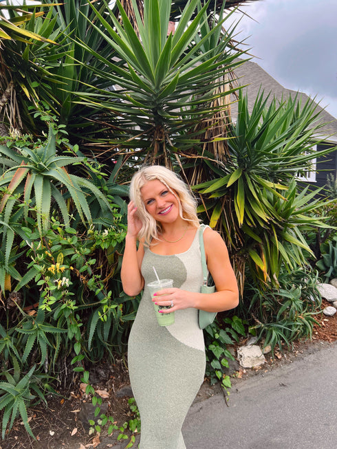 Stay Wavy Knit Dress// Olive