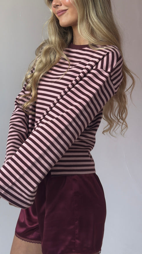 Sterling Stripe Tee // Crimson