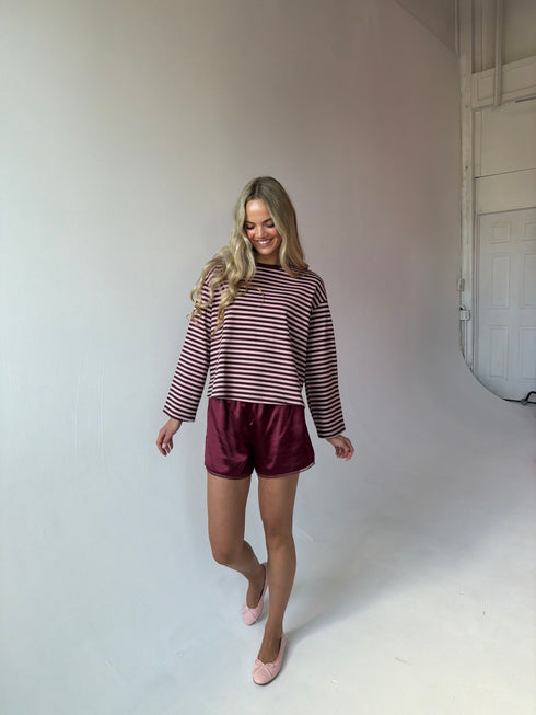 Sterling Stripe Tee // Crimson