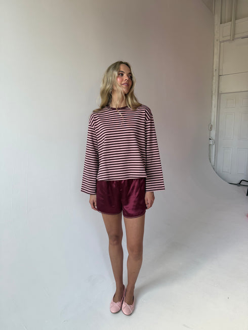 Sterling Stripe Tee // Crimson