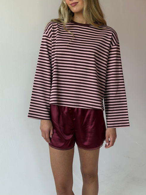 Sterling Stripe Tee // Crimson
