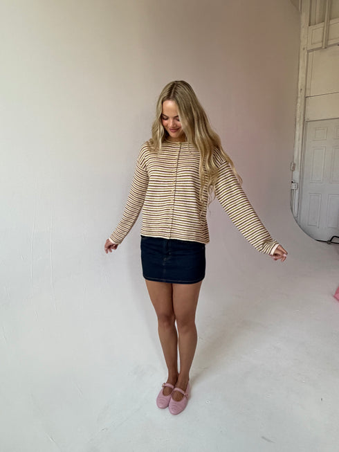 September Cardigan // Honey Stripe *PREORDER 9/18*