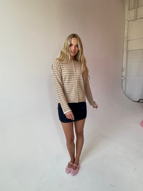 September Cardigan // Honey Stripe *PREORDER 9/18*